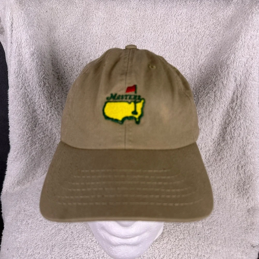 Masters Mens Golf Hat Adjustable Cotton American Needle Augusta National Tan